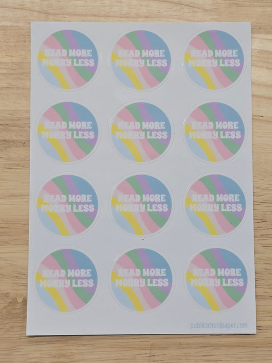 READ MORE WORRY LESS STICKER SHEET