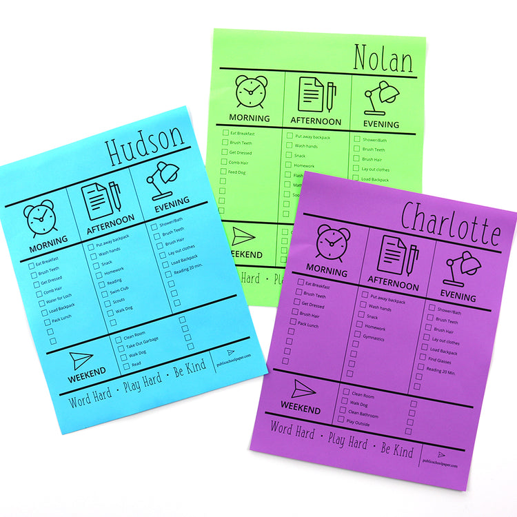 Print and laminate our editable chore chart download so you can use it again and again without the need to reprint. Just use dry erase markers and you can wipe it off at the end of the day.