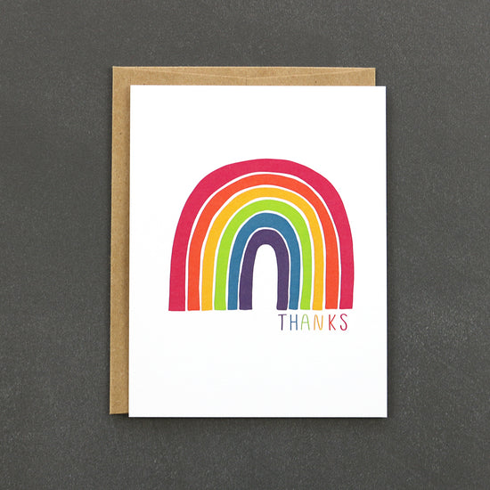 Let your friend know how much you appreciate them by sending them this cheerful "thanks" rainbow card.