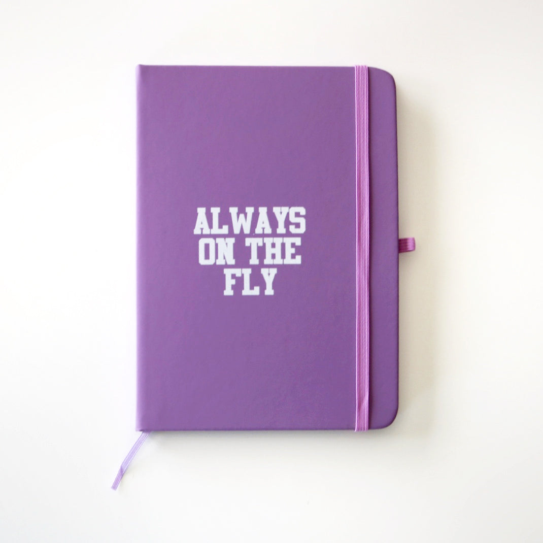 5x7 Hardcover Journal, Purple - Always on the Fly