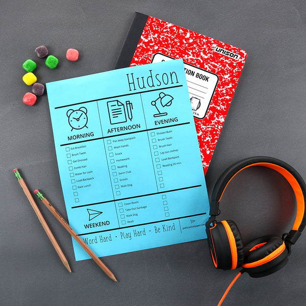Use this editable daily checklist to get your family organized.